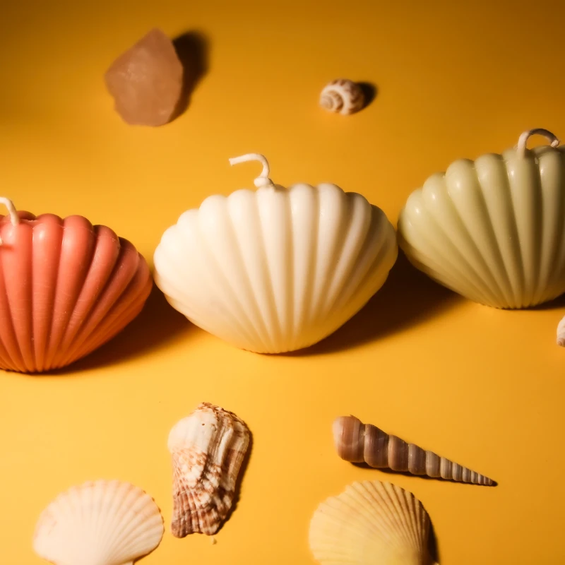lighting lover factory manufacture handcraft custom soy wax seashell shape candle