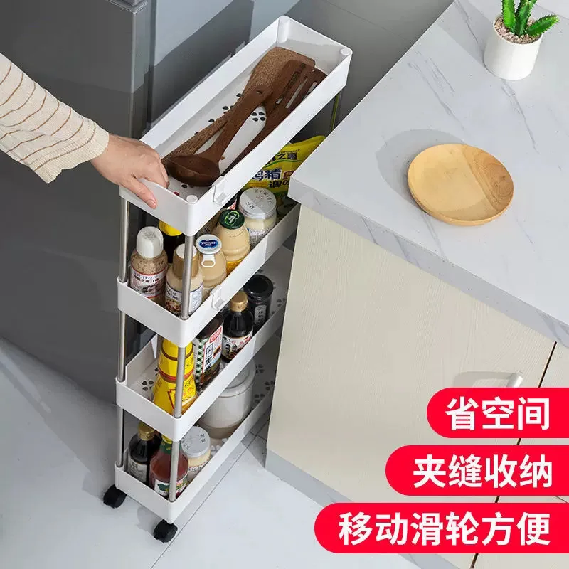 Multifunctional metal service, practical trolley, net basket, kitchen bathtub, drawer, rolling storage cart