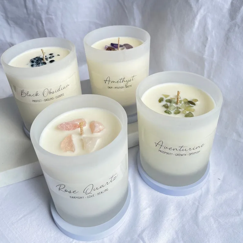 Decorative Crystal Stone diy Scented Candle Wholesale Price High Quality Private Label luxury Scented Candles
