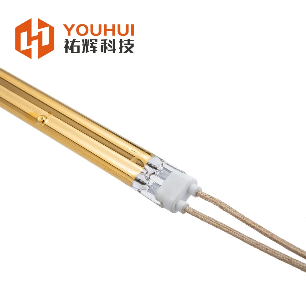 TC05 Semi gold-plated shortwave heater lamp tube customized infrared heating lamp tube