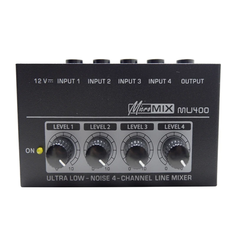 
EPXCM Wholesale MU400 Ultra Low-Noise 4-Channel Line Audio Mixer Console for Sub -Mixing Mini Audio Mixer for Small Club 