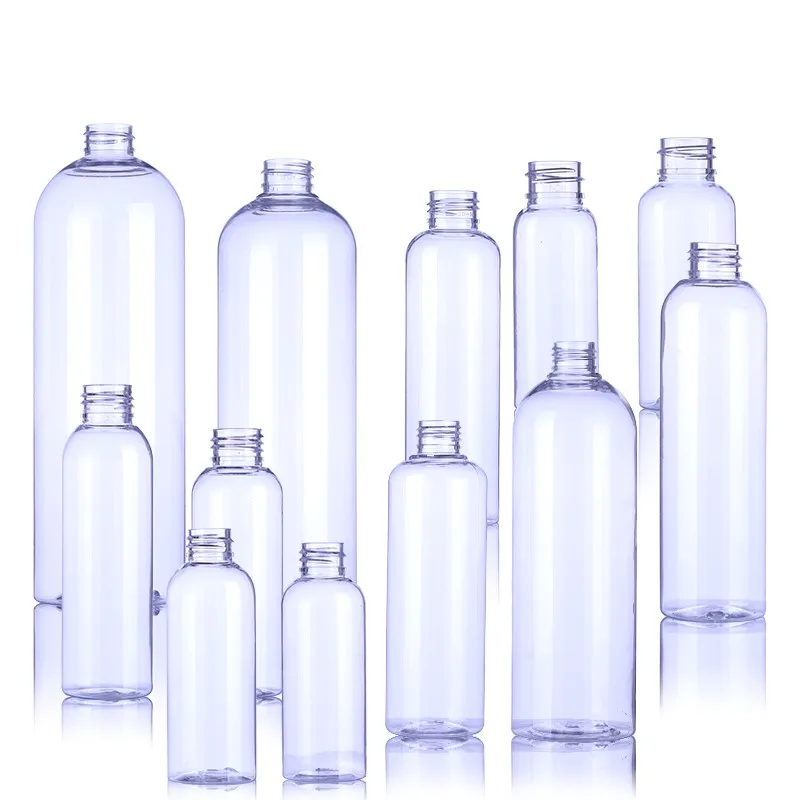 Manufacturer Unique Lotion Bottles 250ml 500ml 750ml PET Shampoo Bottle Plastic Cosmetic Bottle With Pump Sprayer