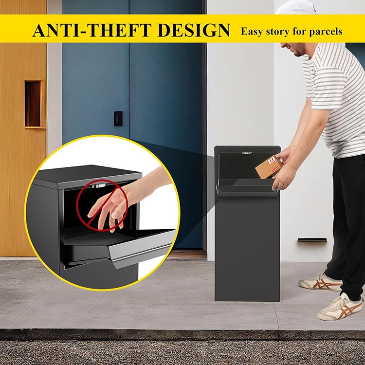 JH-Mech Parcel Box Drop Delivery Cold-Rolled Anti-Theft Lockable Parcel Drop Box for Outside Home and Business Deliveries