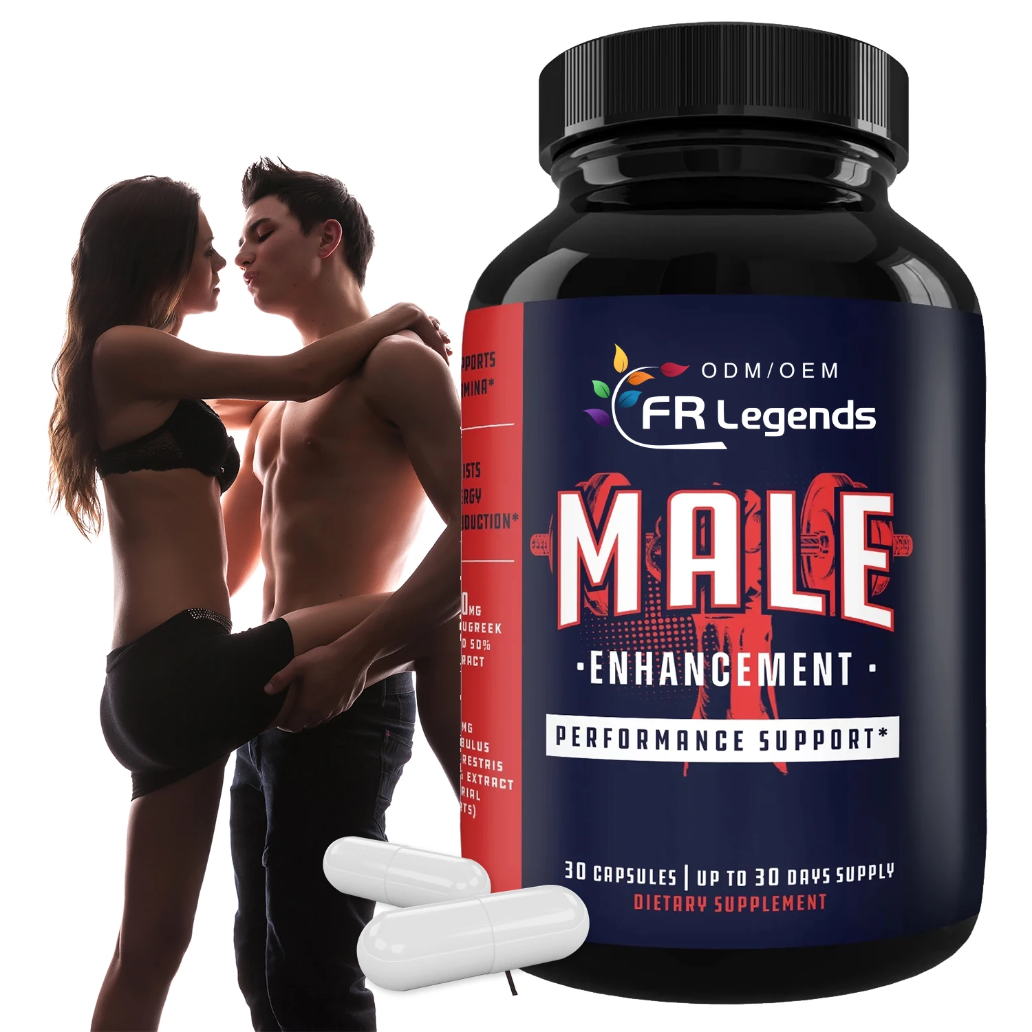 OEM Private Label Maca Root Supplements Male Enhancement Pills Booster Energy Strong Men Fenugreek Black Maca Capsules