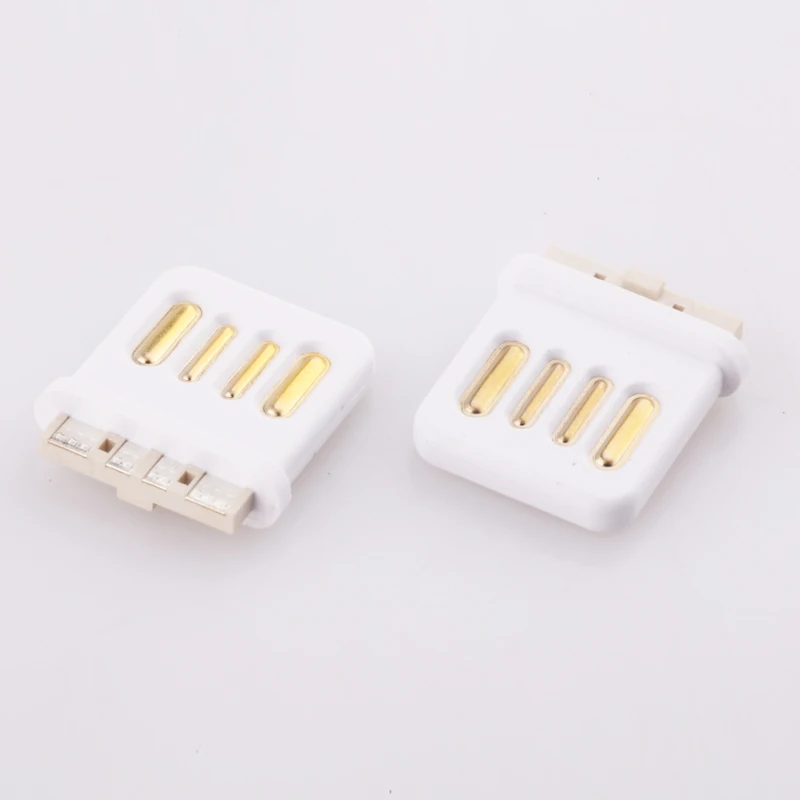 USB 2.0 Type A Male Socket 4 Pin Plug Connector with Black Plastic Cover