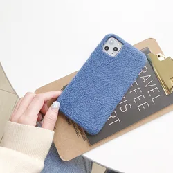 Wool fabric cloth candy pink girl cell phone case for iphone 11 pro max