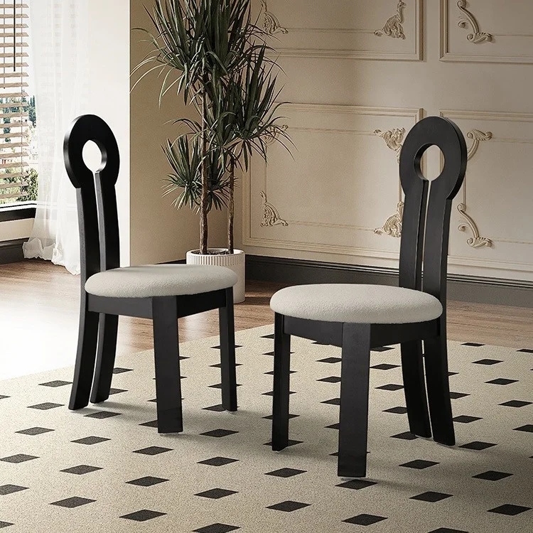 Middle ancient style Luxury nordic Design Wood Dining Chairs With Top Grain Leather Of Furniture Dining Room Chair