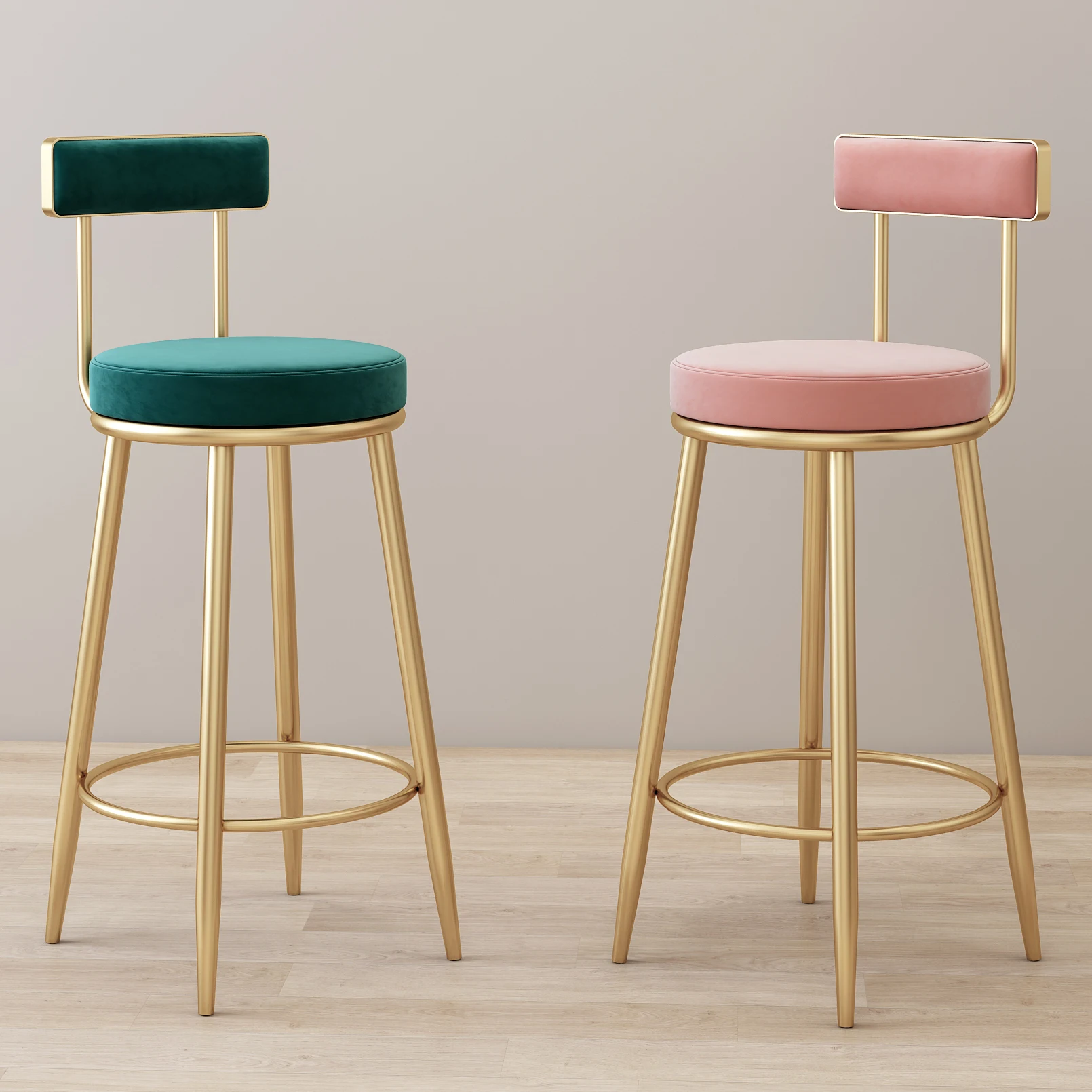 
Bar Chair Luxury Gold Velvet Kitchen Leather High Modern Cheap Furniture Stools Tall Nordic Metal Home for Bar Table OEM and ODM 