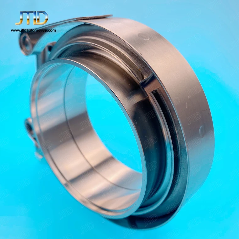 JTLD 1.5inch High Performance Stainless Steel V Band T-Bolt Standard Clamp with Male Female Flange Kit