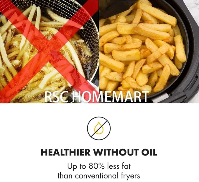 2024  8L 10L Stainless Steel Housing Digital visible Air Fryer with Non-stick Cooking pan two heating Air fryer toaster oven