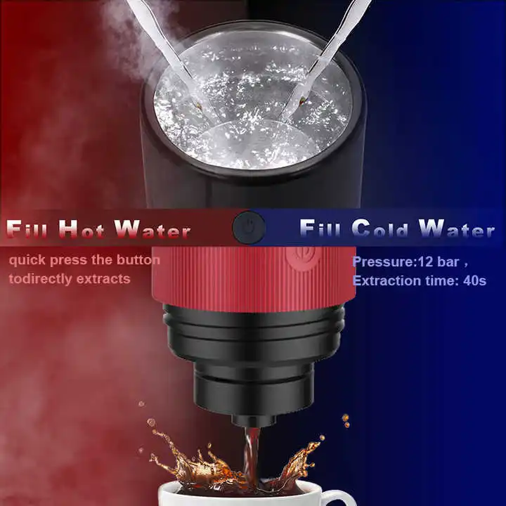 Fully Automatic Machine Portable Mini Espresso Machine Use 12V Custom ABS Aluminum Ce OEM Plug in Inox Machine