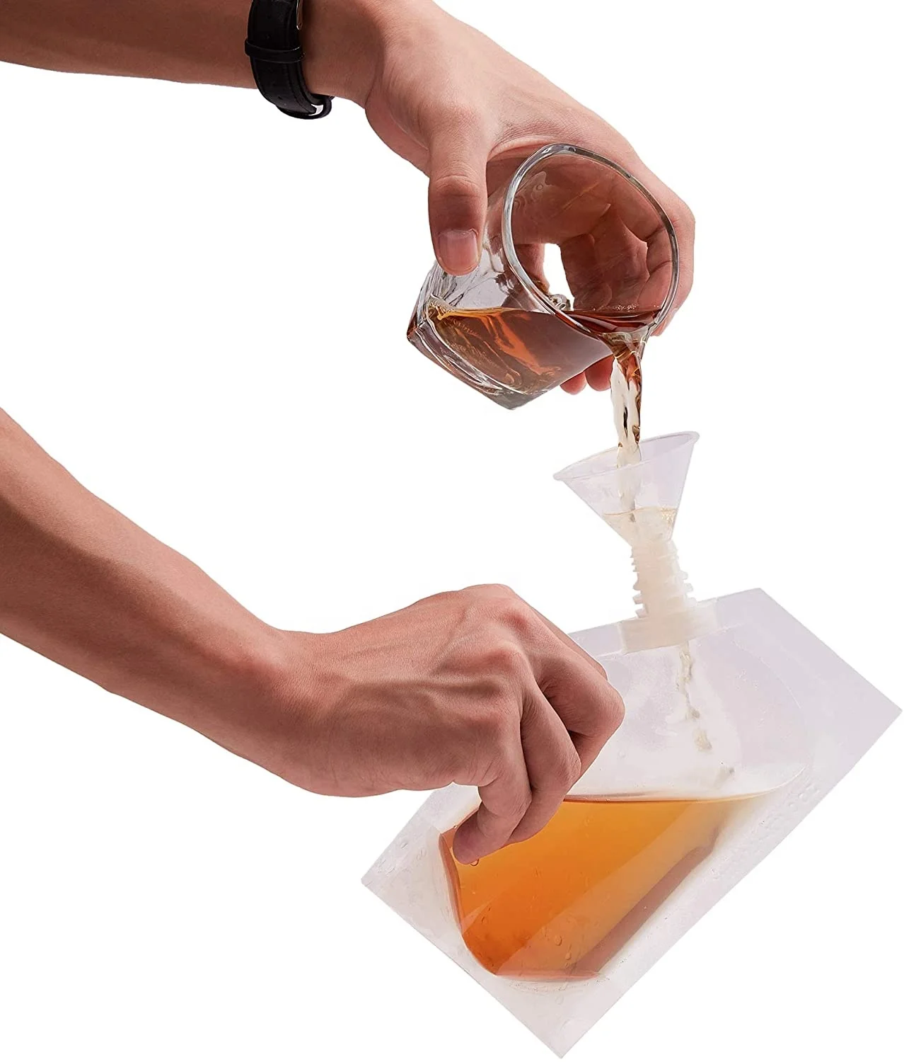 Collapsible Clear Stand Up Plastic Drink Bag Spout Pouch Flask Water Bottles Nozzle Bag Beverage Mouth Bag