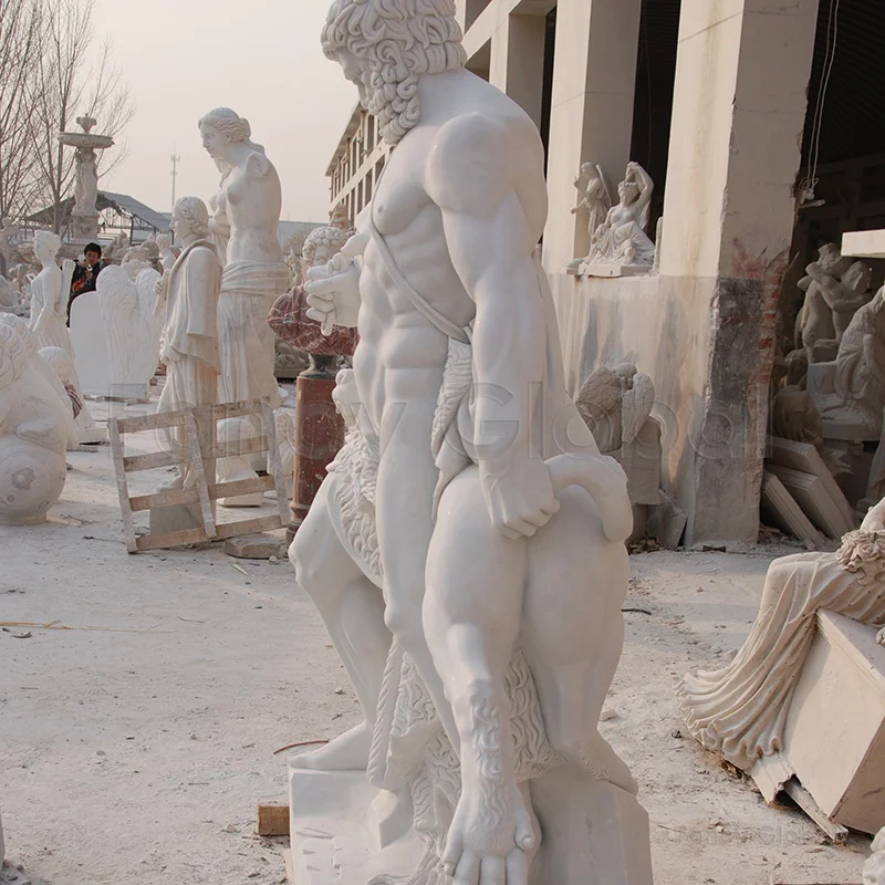 Hand Carving Marble Roman Ancient Greek Statue Hercules Sculpture