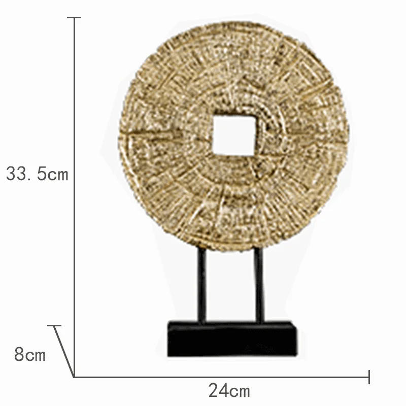 Creative Custom Size Modern 3D Polyresin Golden Log Furnishings (S) Sculpture Gift