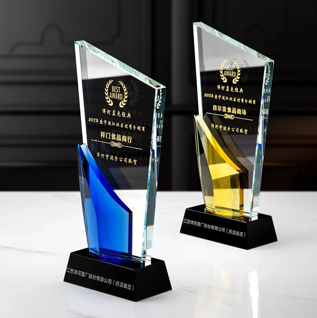 Custom Designs Creative Cheap Personalized Champions League Trophy Music Award Plaque Sport Crystal and Medal with Box