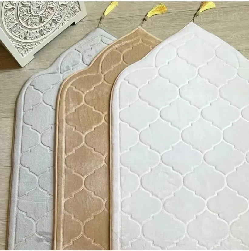 Prayer Rug Thick Embossed Prayer Rugs Carpet Muslim Prayer Mat with Tassel