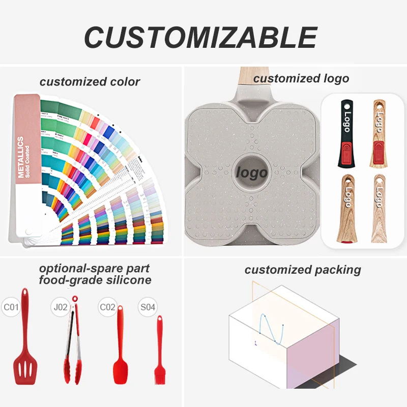 Factory Wholesale Customizable Non-Stick 4 Cup Egg Skillets Aluminum Fry Pan Multiple Egg Frying Pan 4 Hole Square