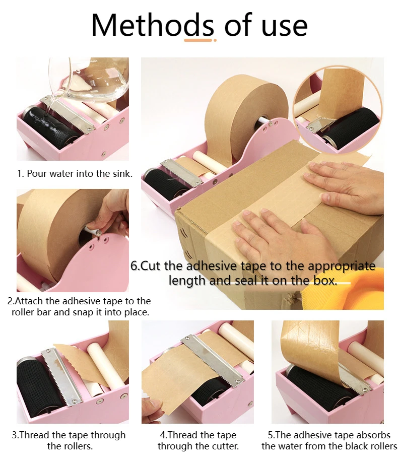 Factory hot sale personalized craft packaging recycled tape branded reinforced brown gummed/water activated  kraft paper tape