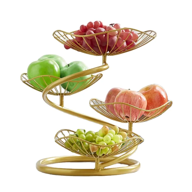 Hot selling light luxury multi-layer fruit tray rack home living room table dry fruit snacks placed fruit tray
