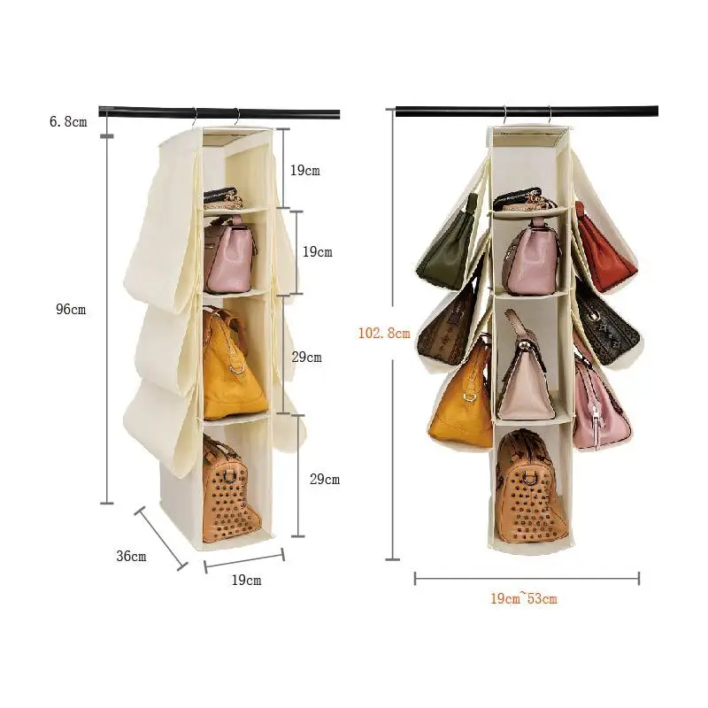 clr Bag Home Hanging Storage Organizer Clothes Organizers Closet  Wardrobe Wall-mounted Fabric Dustproof Rack Household