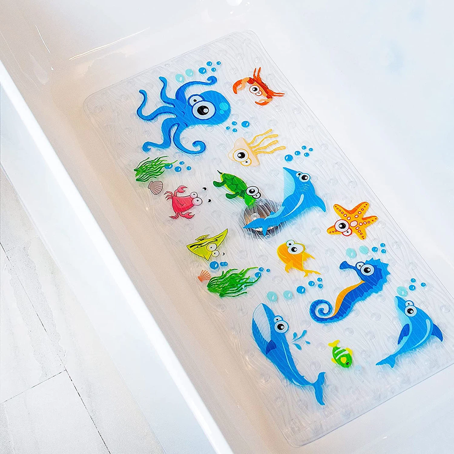 Custom Cartoon Printing Bath Tubs And Showers Luxury Plastic PVC Bathroom Floor Shower Bath Mat for children kids baby