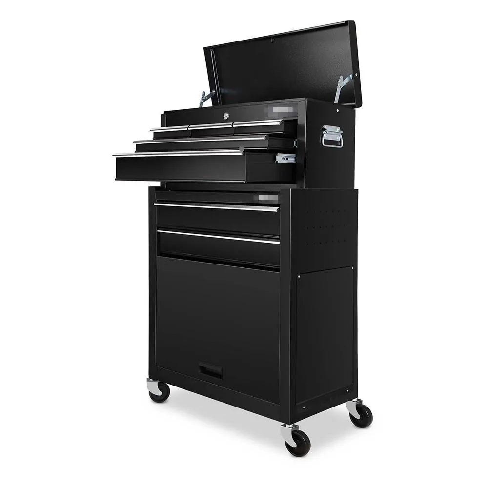 Heavy Duty 8-Drawer Iron Handcart Workbench Professional Garage Tool Cabinet with Lockable Storage Drawers
