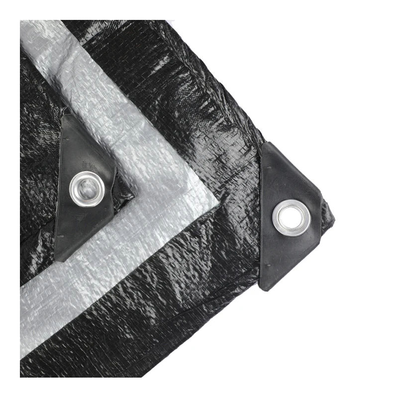 factory direct load container black silver eyelet tarpaulin Coated Double Sides hdpe Tarpaulin covers Widely Hot sale Africa