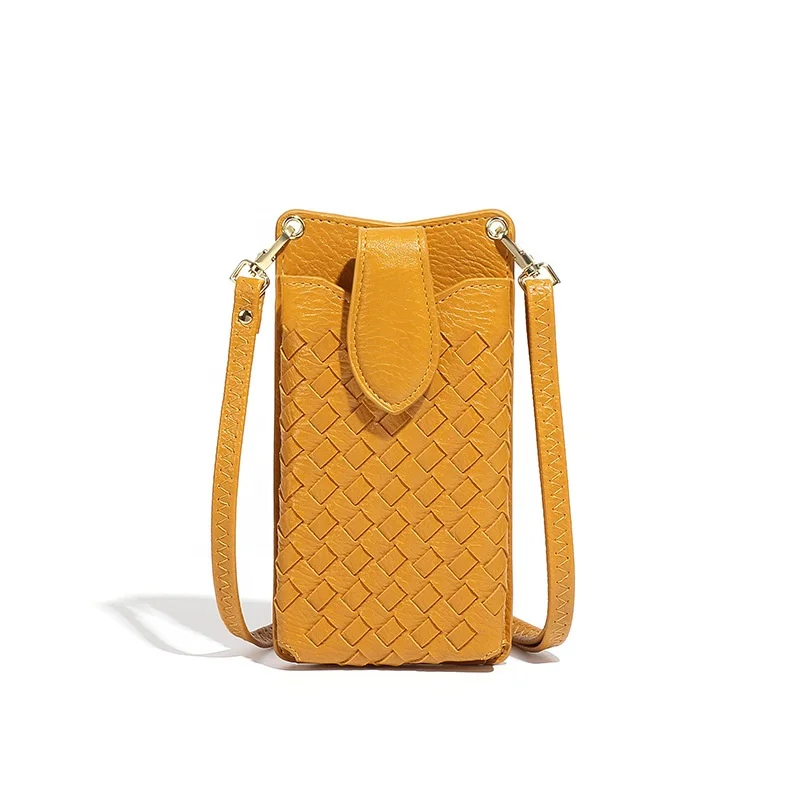 Simple Fashion Shoulder Mini New PU Woven Bag Handbag  Popular Texture Versatile Crossbody Bag