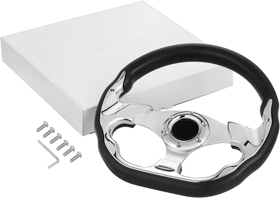 Golf car accessories Club car EZGO G29 Drive modified steering wheel racing wind Silver (14 inches)