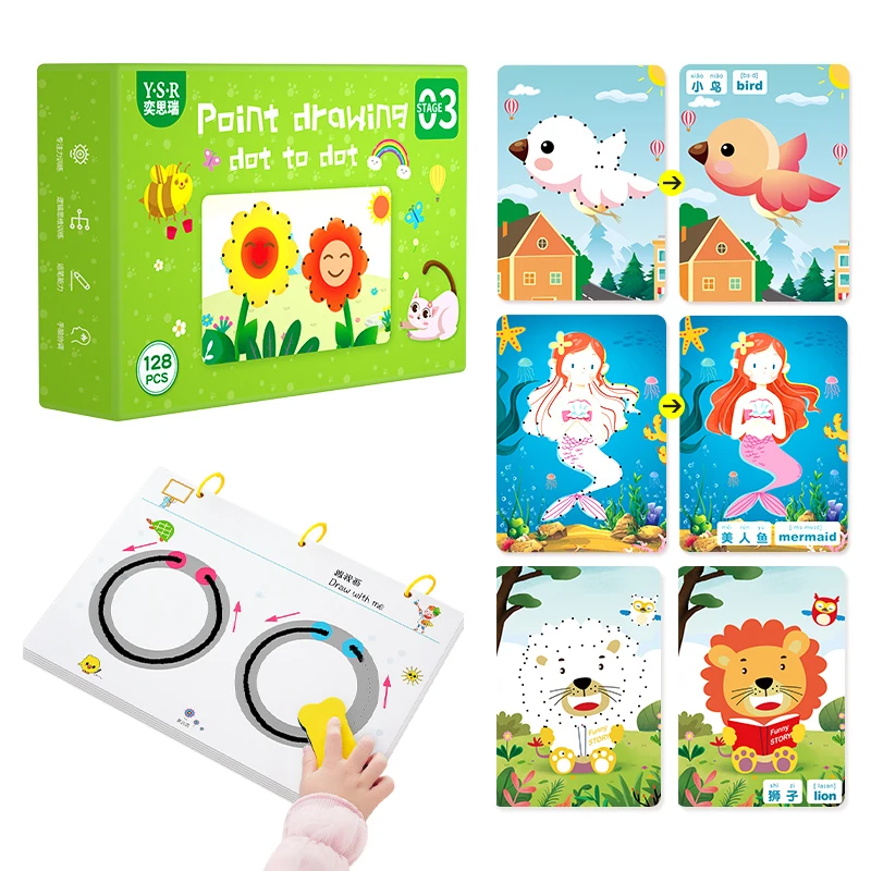 Drawing Tablet Pen Hand Training Children Montessori Toys Educational Shape magic tracing book for kids