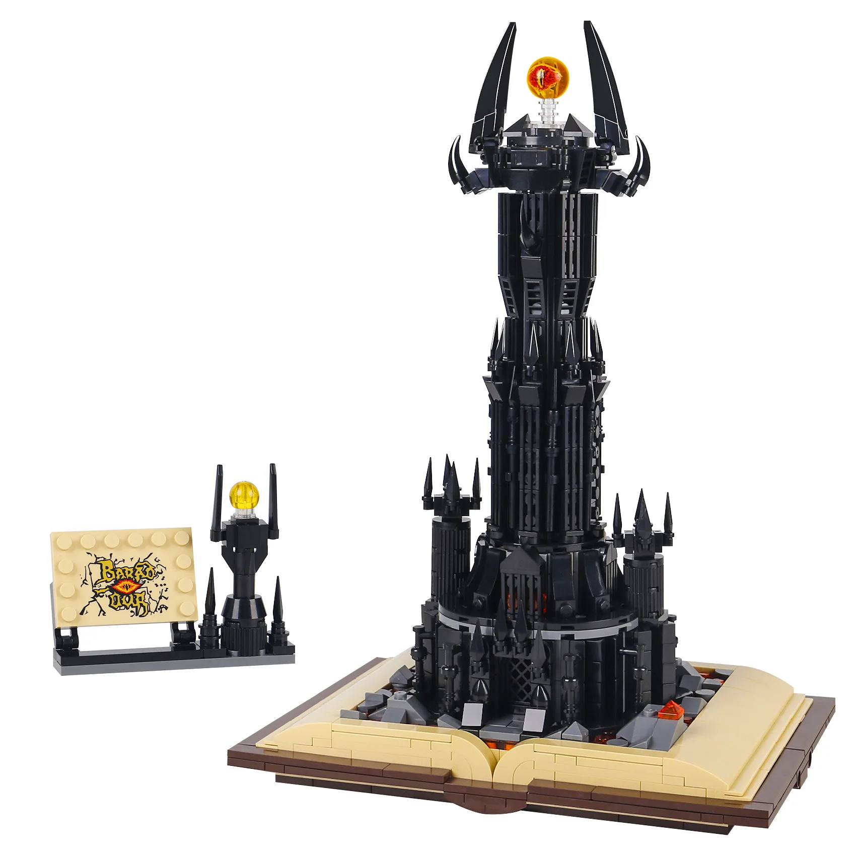Новое поступление собранная 3D модель MOC Dark Tower Lord мини-кирпичная Магия кольца Barad Dur строительные блоки игрушки для ребенка подарок