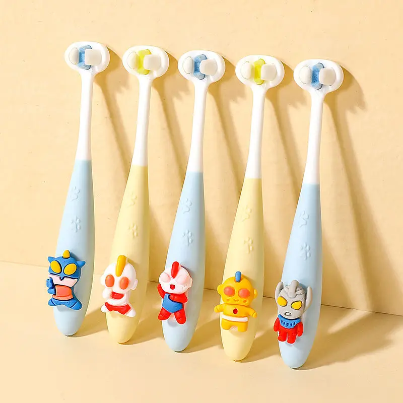 Hot 3D Cartoon Cute Super Soft 3 Side Now for Dimension Bristle Nano Bristle Baby Toothbrush Children Toothbrush