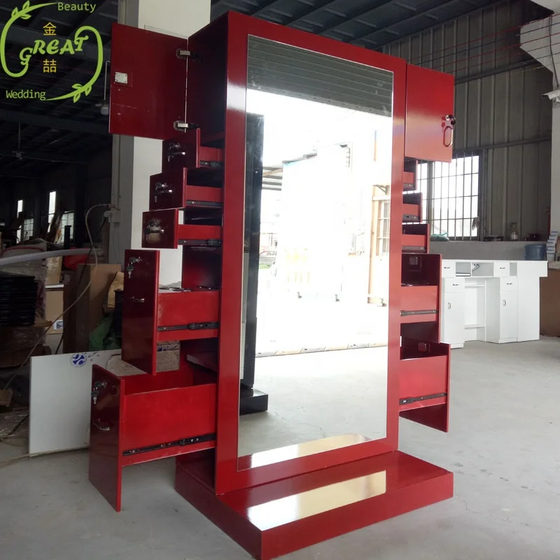 Foshan Great 2020 новый дизайн салона красный односторонний/двухсторонний зеркальный Стайлинг станция по цене