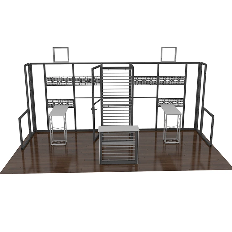 10x20 America Standard Portable Modular Exhibition Booth With Backlit Counter