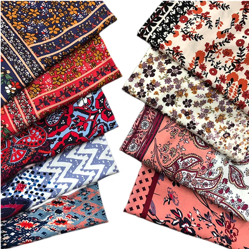 Оптовая продажа одежды мягкая тканая Цветочная многоцветная 100% искусственная