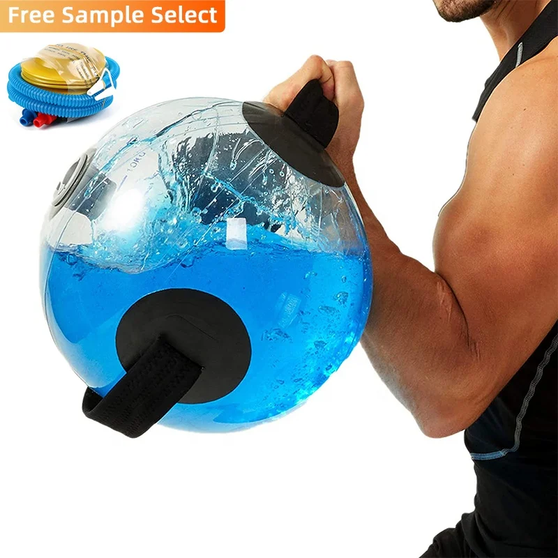 Custom Logo Color Pvc Round Shape Adjustable Ball Shape Lifting Aqua Training Water Dumbbell Sandbag Fitness Power Aqua Bag