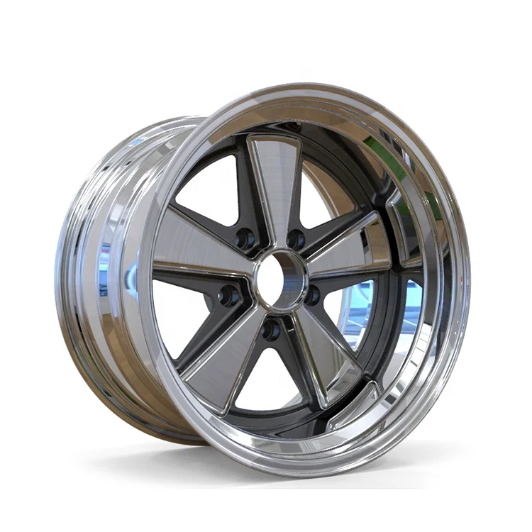 
New design high quality 17 to 26 inch customized 3 pieces forged split wheel two color painting fuchs alloy wheels for porsche 