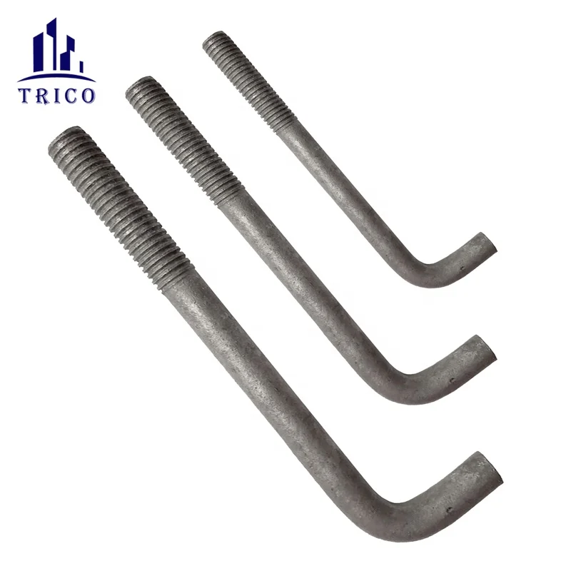 Concrete Anchor Hook Bolt With Nut & Flat Washer J Type Anchor Bolt