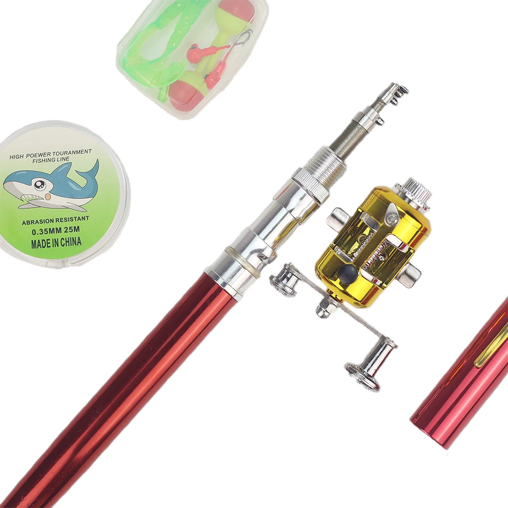 Cheap 3ft fishing rods and reel pen combo carp fishing mini telescopic fishing rod and reel