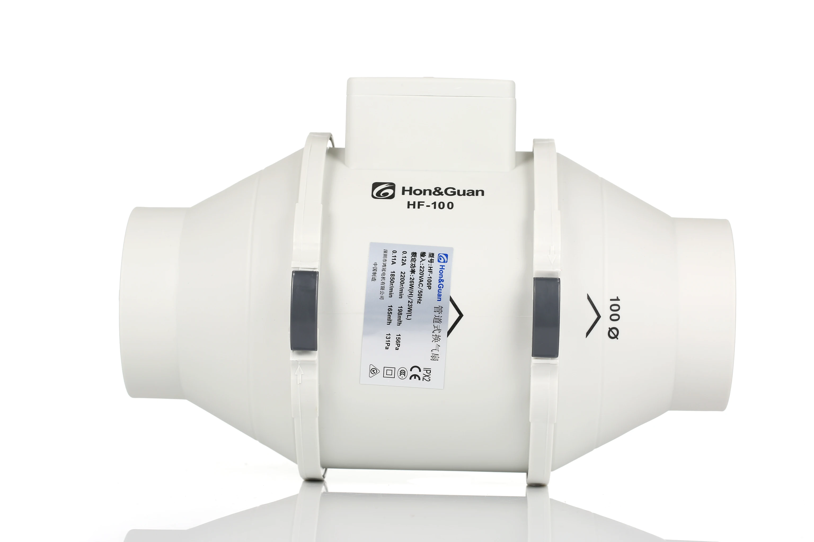 Hon&Guan 100 cfm exhaust fan 4 inch exhaust fan silent flexible duct fan