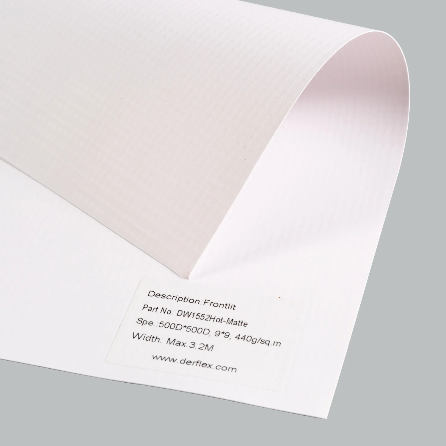 DERFLEX frontlit backlit 4ft 5ft 6ft 8ft 10ft pvc flex banner rolls white black grey back