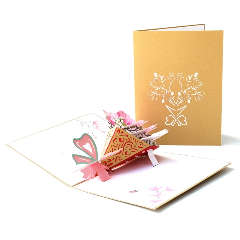 Vintage Laser Cut Hollow Greeting Card Thanks Postcard Teachers Day Blessing Message Card