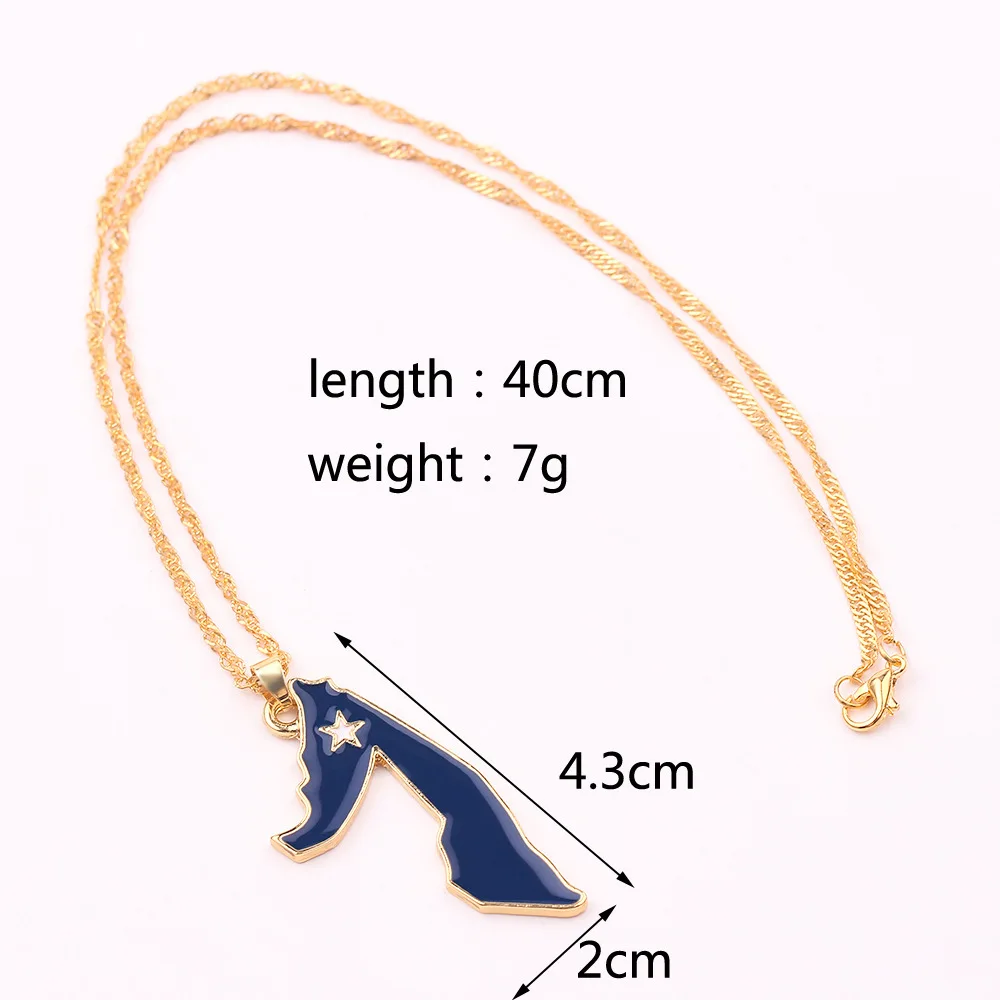 Hot Selling Country Flag Collar Necklace World Map Pendant Necklace Map Alloy Drop Necklace