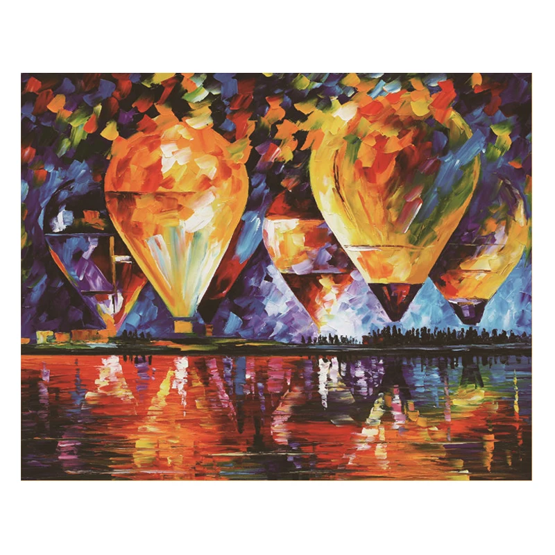 
Colorful hot air balloon beautiful scene wooden kids jigsaw puzzles play game 