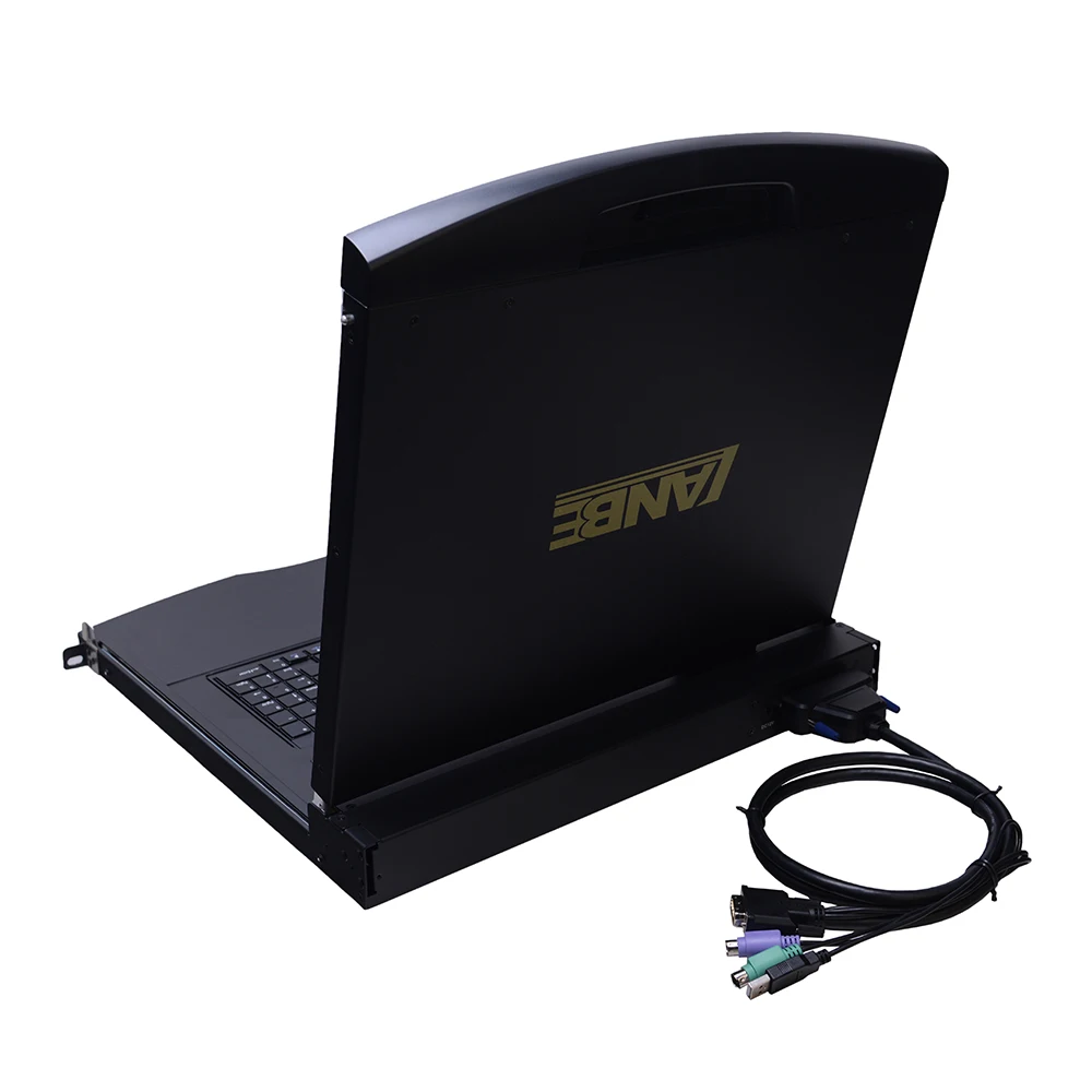 Durable 17 Inches Touch Screen Single Rail DVI LCD KVM Console Switch For Computer Room