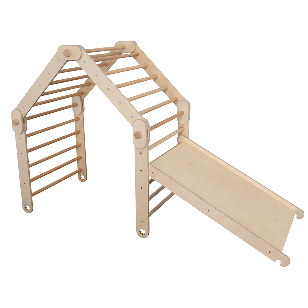Factory Wholesale Indoor Playground Play Gym Wooden Indoor Play Gym With Bed