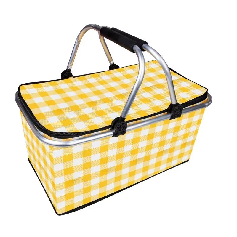 Outdoor Spring Outing Picnic Basket Large Capacity Foldable Picnic Insulated Portable Basket Camping Basket