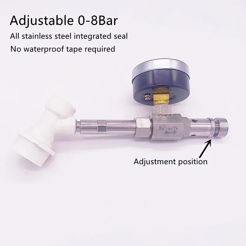 0~60psi 0~4bar Home Brew Adjustable Pressure Relief Valve With homebrewing Gauge and Beer Ball lock Disconnect