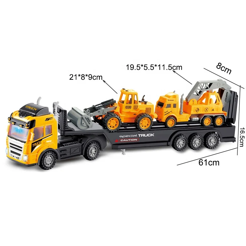 Radio control 4CH rc truck toys 4 function remote control heavy truck car kids electric engineering vehicle with light and sound