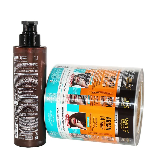 shampoo custom make adhesive label hair conditioner bottle Clear BOPP adhesive label Roll high end colored adhesive label